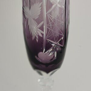 Vintage Fluted Cut Glass Lead Crystal Amethyst Purple